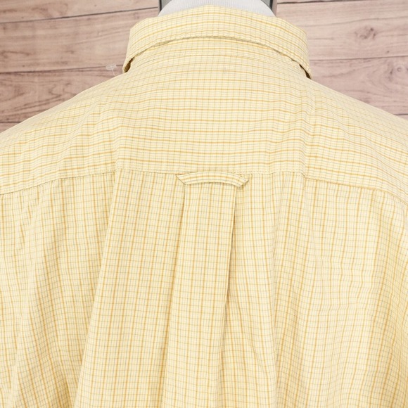 AMERICAN EAGLE LONG SLEEVE YELLOW CHECK BUTTON DOWN SHIRT MENS SIZE L VTG - Picture 6 of 7